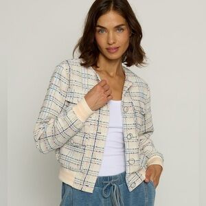 Central Park West Cargo Tweed Bomber Jacket